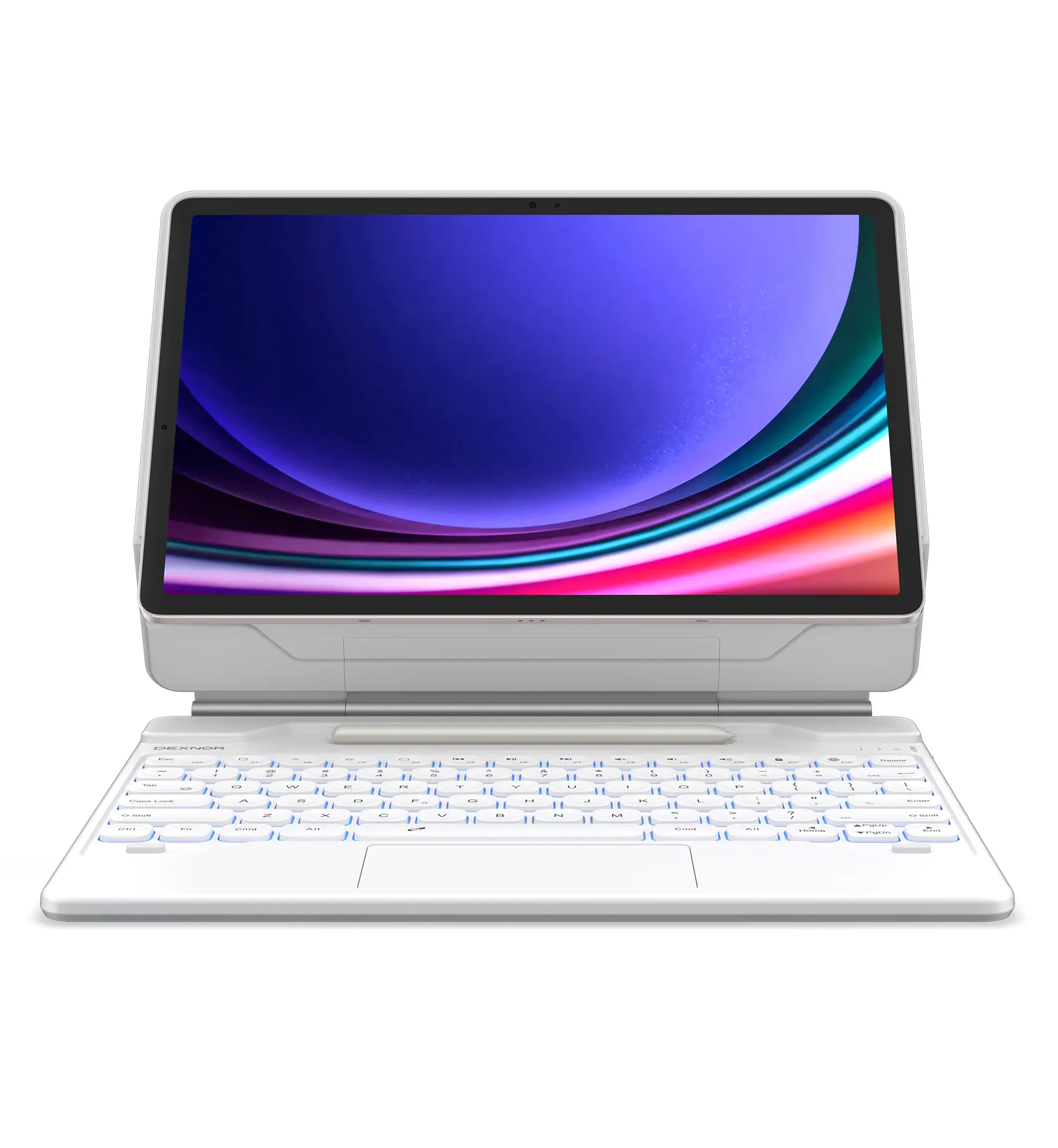 Dexnor Aluminium Tablet Keyboard Case for Samsung Galaxy Tab S10+/S9+/S9 FE+/S8+/S7+/S7 FE, Adjustable Magnetic Stand, Rechargeable Backlit Keys, Trackpad, S Pen Holder, Tablet Accessories