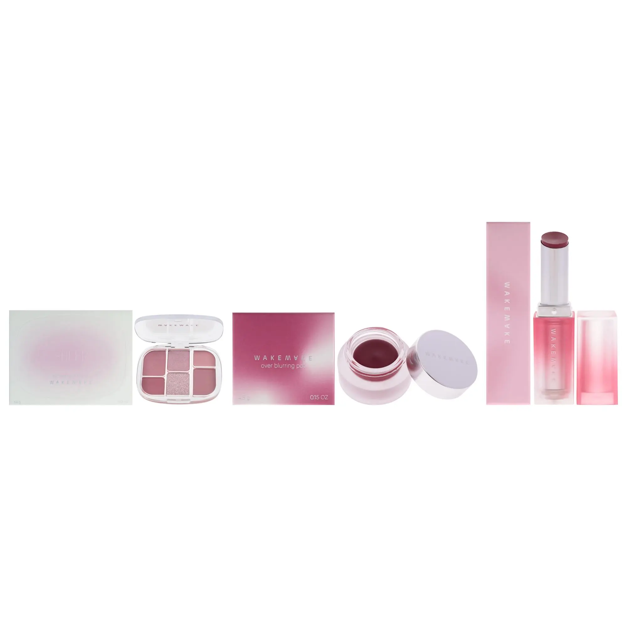 Wakemake Kit by Wakemake for Women - 3 Pc Kit 0.22oz Makeup - 03 Lavander Pleasure, 0.15oz Makeup - 08 Berry Blum, 0.12oz Lipstick - 08 Hush Now
