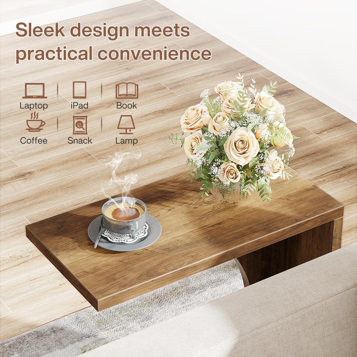 LITTLE TREE C-Shaped End Table, C Table for Sofa, Small Over Couch Tray, Side Table for Living Room, Bedroom, Rustic Brown (Only 1 PC) LITTLE TREE C-Shaped End Table, C Table for Sofa, Small Over Couch Tray, Side Table for Living Room, Bedroom, Rustic Brown (Only 1 PC)