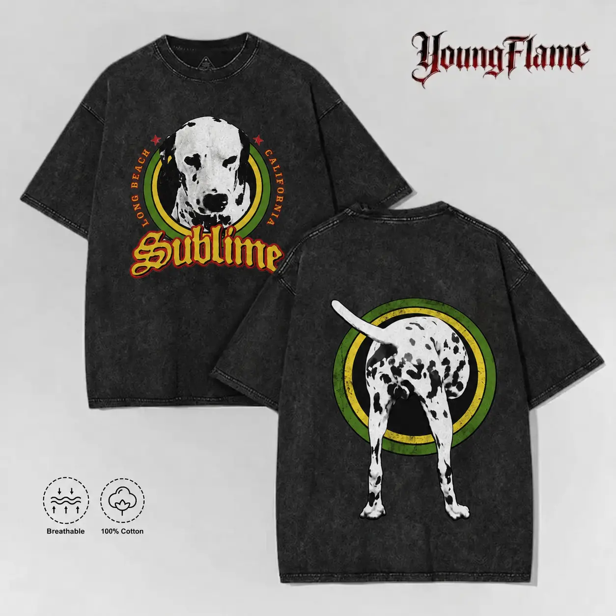 Vintage Acid Wash Funny Dalmatian Dog graphic tees A comfortable summer gift Humor streetwear y2k clothing Men Oversized T-Shirt short sleeve fall fashion outfit casual cotton