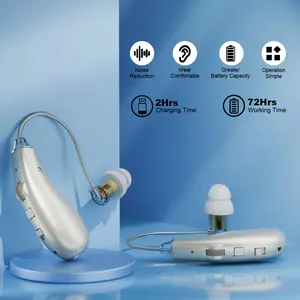 1Pair OTC Hearing Aids for Adults – Discreet In-Ear Hearing Amplification, Rechargeable, No Prescription
