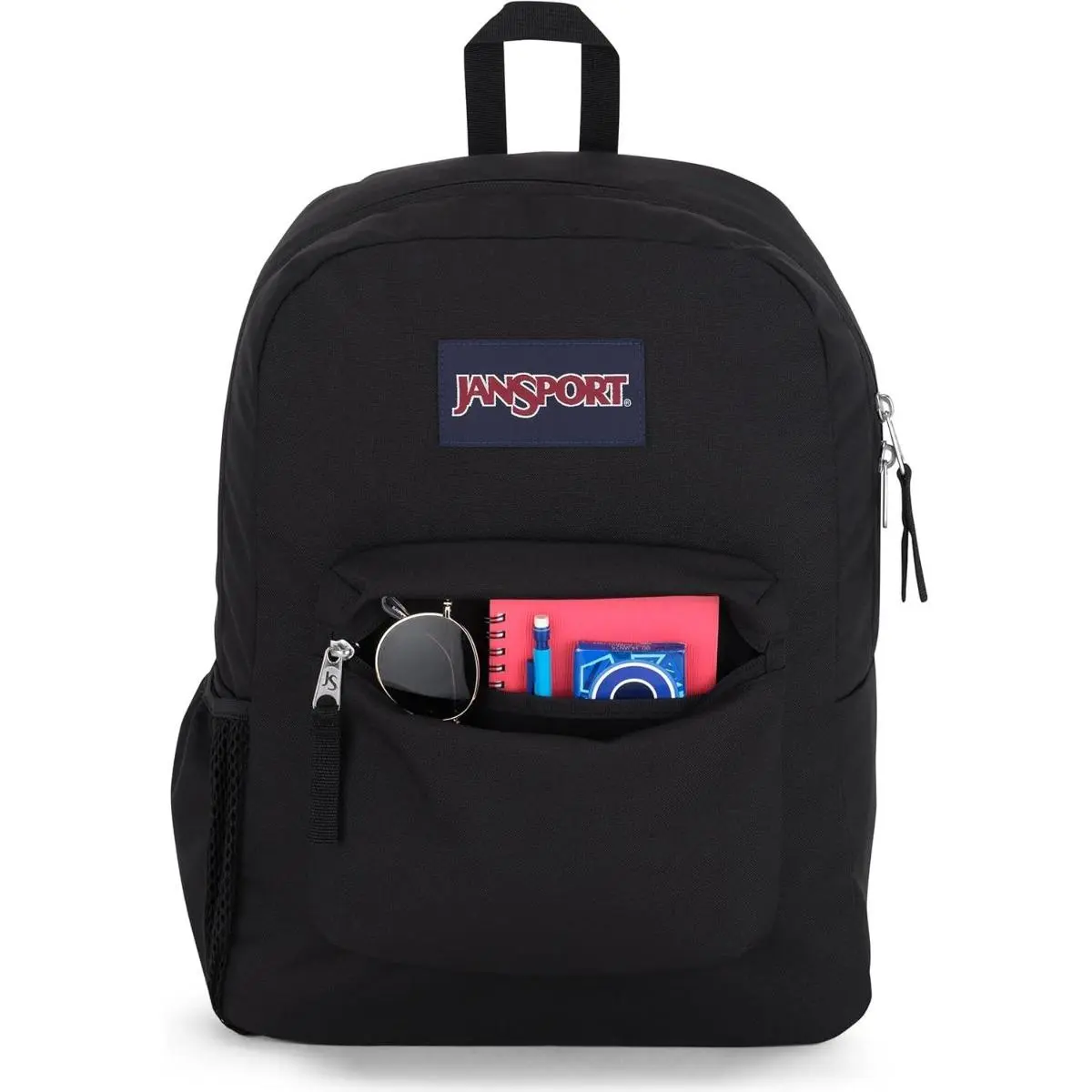 JanSport Cross Town Backpack - Simple Bag for Everyone with 1 Main Compartment, Front Utility Pocket - Premium Class Accessories - Black