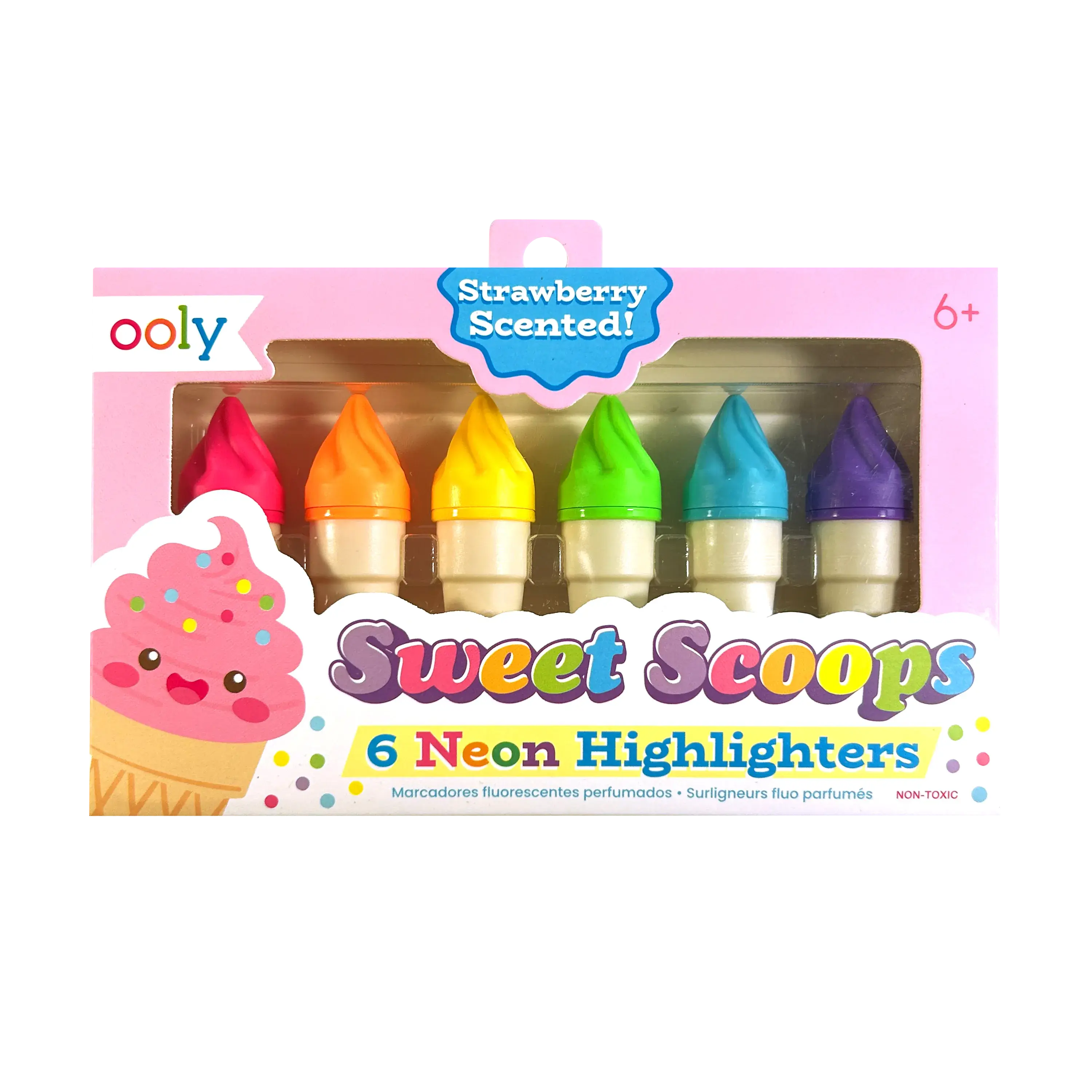 Sweet Scoops Scented Neon Highlighters - Set of 6