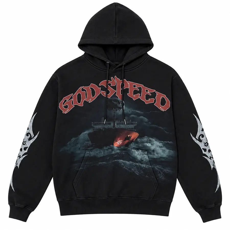 Godspeed Storm Ship Graphic Hoodie