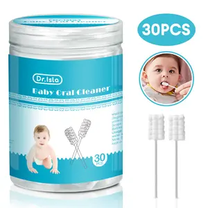 Dr.Isla 30PCS Sterile Baby Tongue Cleaner Disposable, Individually Wrapped Newborn Toothbrush, Soft Gauze Gum Cleaner Oral Cleaning Stick for 0–36 Months Dental Care (QJ02)