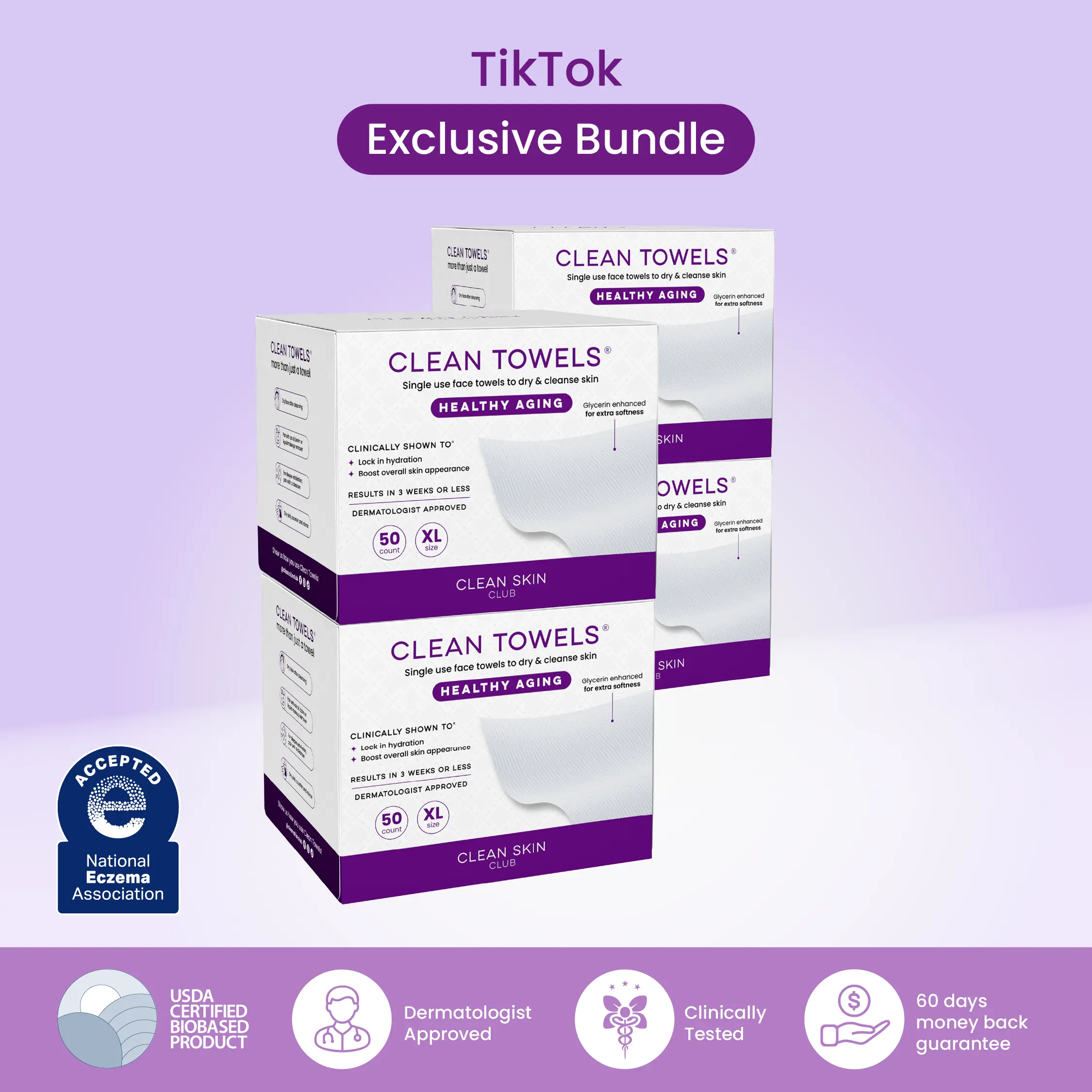 Healthy Aging Towels 4 packs of 50ct - 200 count