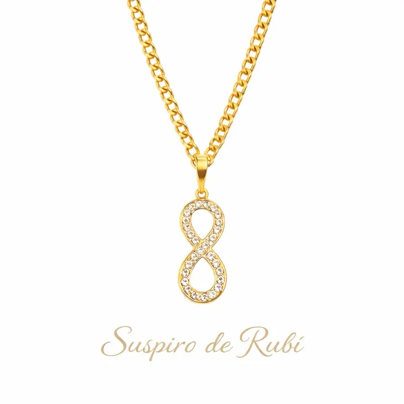 Infinity pendant with a Cuban chain 20 inches long 3 mm wide