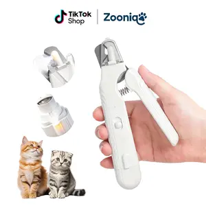 【Deal】Zooniqo 2-in-1 Dog Nail Trimmers & Dog Nail Grinder with 2 LED Lights, Ultra-Quiet, USB Rechargeable, Multiple Grinding Methods, and Splash Guard for Small, Medium, and Large Dogs & Cats (White)
