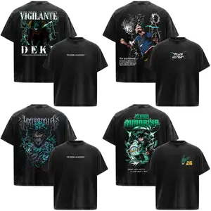 Midoriya Izuku 'Deku' My Hero Academia: Boku No Hero Anime Manga Acid Washed 230GSM Heavyweight Cotton T Shirt Collection - Size S to 3XL - Unisex Vintage Streetwear Oversized Crewneck Merch - Gift for Anime Fans