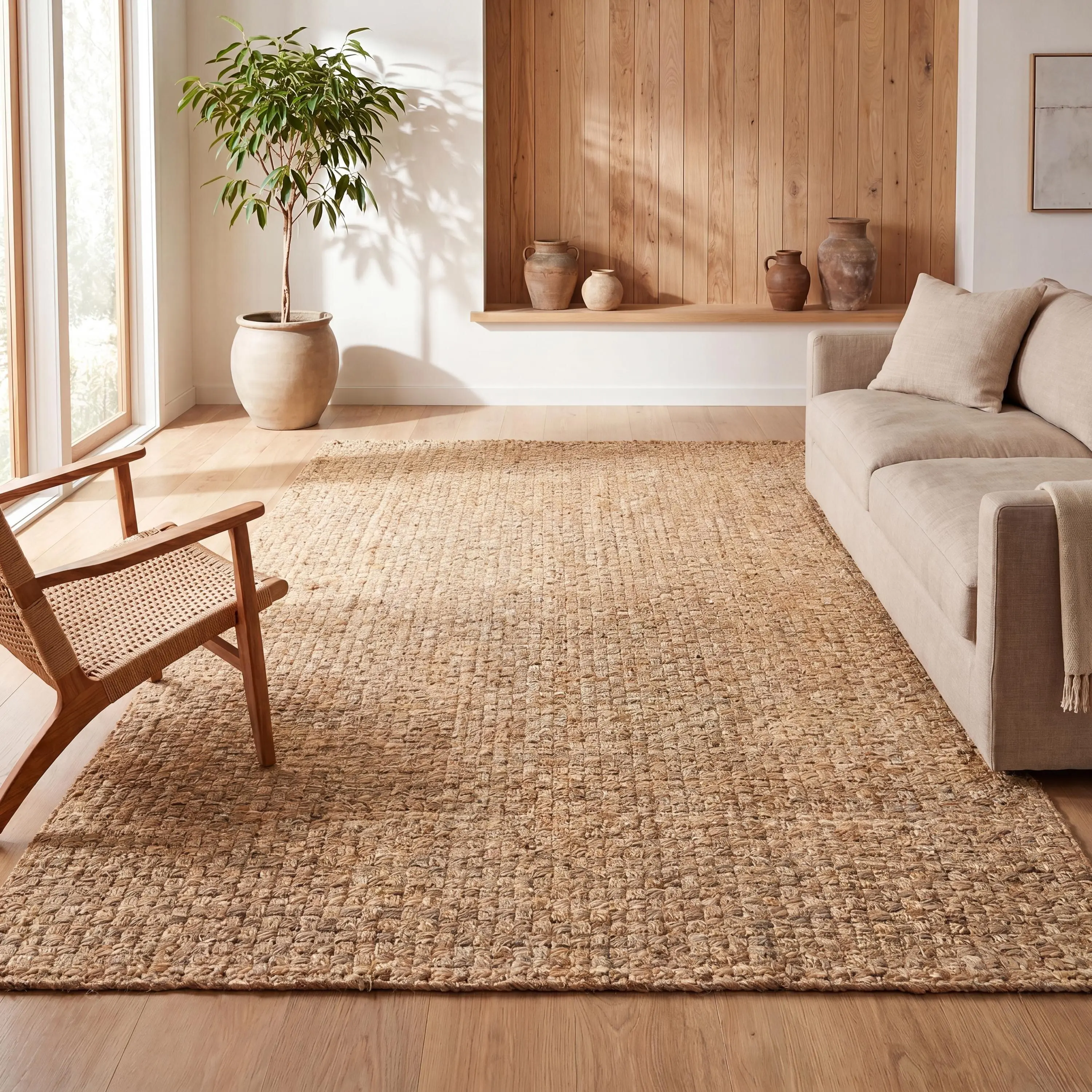 JONATHAN Y Estera 100% Jute Hand-Woven Boucle Chunky Loop Bohemian Style Decorative Indoor Area Rug - for Living Room, Bedroom, Coastal Vibe Spaces, Bohemian Style Rugs, Decorative Rug