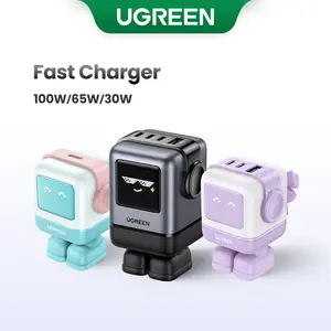 UGREEN Uno 100W/65W/30W/USB C Charger 3/4-Port Robot GaN Fast Charger PPS PD3.0 for iPhone 17 16 15 14 Pro Max, Galaxy S24/S23 Ultra, Fast Charge for Laptop Macbook Air-Black Friday Electronic Charging,TikTokShopBlackFriday ,TikTokShopJumpstartSale