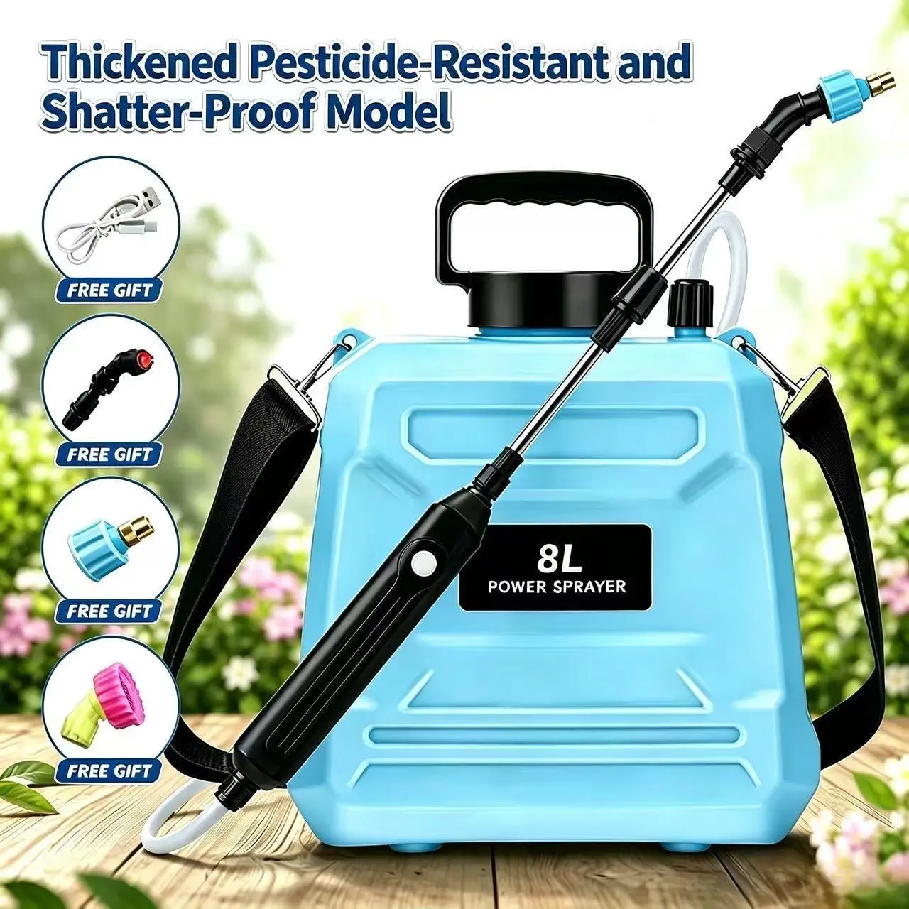 Battery-Powered Power Sprayer Set - Upgraded Large Capacity Water Spraying Tool with 34 Multi Spray Nozzle Sprinkler for Garden Use (Tools & Hardware Pumps Accessory), 34 Mist Nozzles