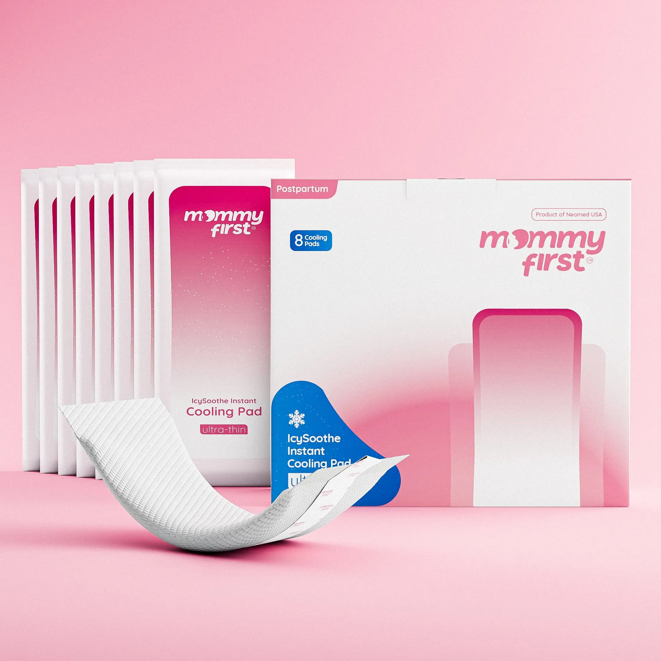 Postpartum Perineal Ice Pads | Mommy First | Pack of 8 | Instant Cooling Relief | No Freezer Needed | Gel Core | Hospital Bag Must Have