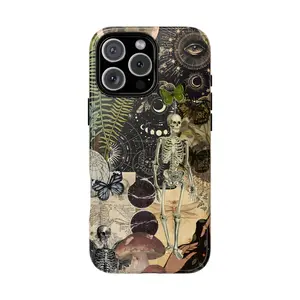 Gothic Skeleton iPhone Case – Witchy Aesthetic Celestial Phone Cover |     Cover for iPhone 17 16 15 14 13 12 SE Max Pro, Gift