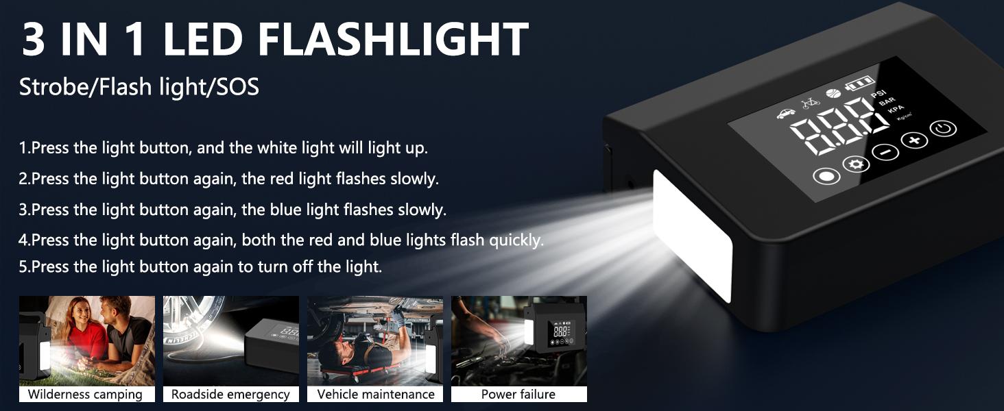 【Hieha】Spring Outing Portable Car Jump Starter, 4000A Car Battery Jump Starter with 150PSI Tire Inflator, 12V Car Battery Jump Starter, 15000mAh Power Bank, with LED Light 【Hieha】Spring Outing Portable Car Jump Starter, 4000A Car Battery Jump Starter with 150PSI Tire Inflator, 12V Car Battery Jump Starter, 15000mAh Power Bank, with LED Light