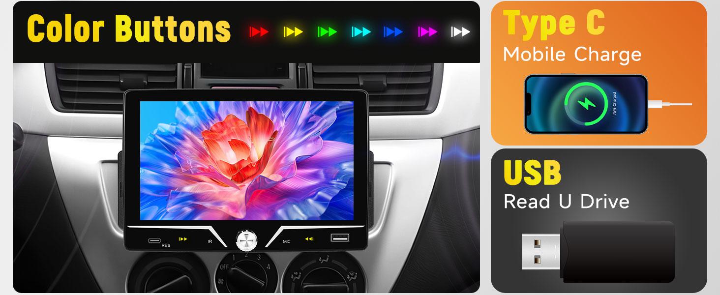 Single Din Car Stereo Carplay Android Auto, Driauto 7 Inch HD Touch Screen Car Radio with Bluetooth Single Din Mirror Link FM Radio with Backup Camera EQ, Car Audio Receiver Support USB/Type-C SWC Single Din Car Stereo Carplay Android Auto, Driauto 7 Inch HD Touch Screen Car Radio with Bluetooth Single Din Mirror Link FM Radio with Backup Camera EQ, Car Audio Receiver Support USB/Type-C SWC