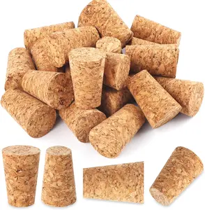 20 Pack Wine Corks, Natural Soft Wood Wine Bottle Corks, Leakproof Tapered Corks, Wooden Replacement Wine Stoppers for Wine Beer Liquor Bottles, DIY Crafts Svalor
