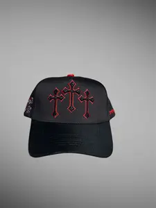 Red & Black Triple cross cap