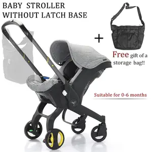 (No latch base)Baby Stroller with Free Bag, Multifunctional Newborn Stroller, Equipped with Five Point Seat Belt and A Chest Clip, Can be Pushed in Both Directions, with Shock-absorbing Wheels, Suitable for Traveling(24-Hour Customer Service)