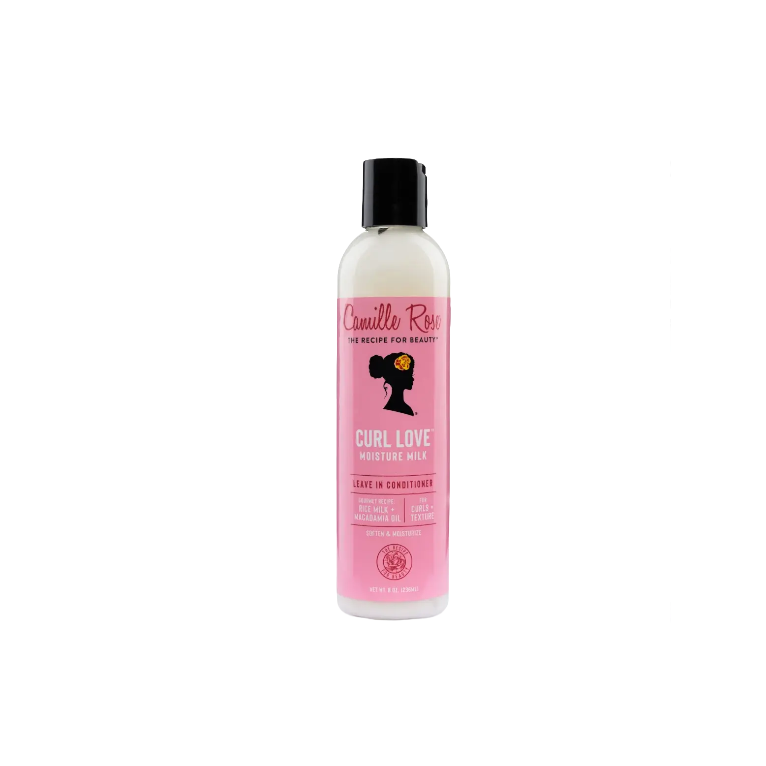 Camille Rose Curl Love Moisture Milk, Hydrating Leave-In Conditioner for Curly Hair with Rice Milk, Macadamia & Avocado Oil, Light Vanilla Scent, 8 oz, Moisturizer, Haircare, Flattened Hairstyles, Hair-Moisturizing, Oryza Sativa (Rice Bran) Oil, Leave-In,