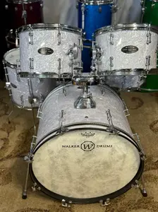 Walker Custom Drums 5pc White Pearl Drum Set 22/14/12/13/14