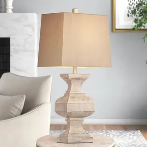 33-inch Large Retro Resin Table Lamp, Rustic Side Table Lamp For Living Room Decor, With 1 LED Bulb, Beige, Perfectly Suited For Reading, Working, And Leisure Needs, Ideal For Living Rooms, Bedrooms, Office Decor, Or As A Gift