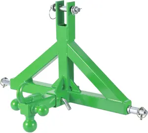 3 Point Trailer Hitch 2" Receiver and Towing Ball Hitch with Hook Heavy Duty Cat.1 Tractor Drawbar 3Pt Quick Hitch Attachment