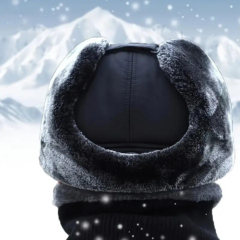 Unisex Winter Aviator Hat with Removable Visor Thick Warm Beanie for Skiing Skating Mountain Biking Windproof Ear Flaps Hand Washable High Quality Winter Hat Warm Headwear Ted 1 Count