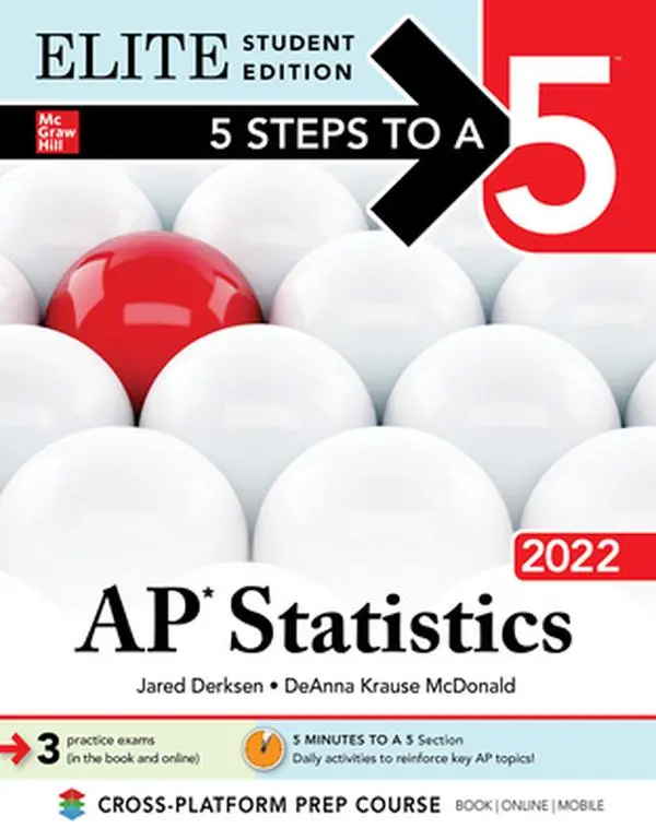 USED Book - 5 Steps to a 5: AP Statistics 2022 Elite Student Edition by Derksen, Jared (Paperback) - english