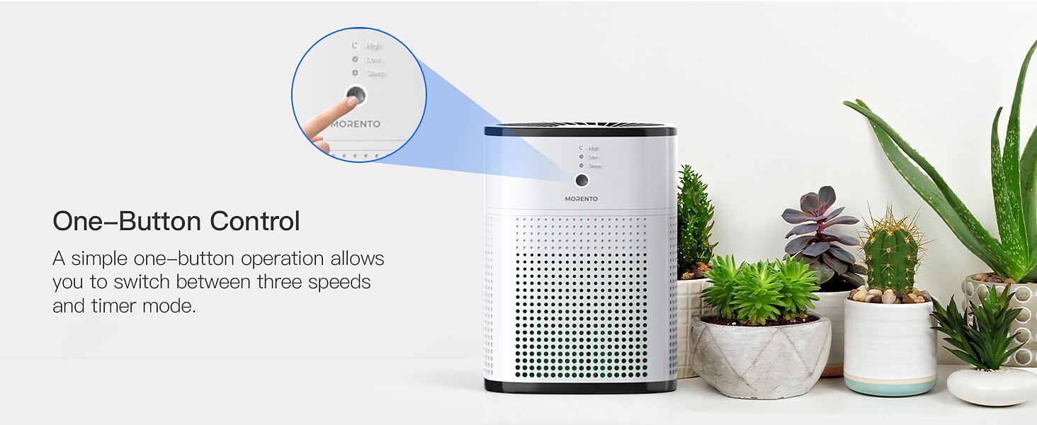 Morento Air Purifier 1800 Portable HEPA & Activated Carbon Cleaner with 3-Stage Filtration, One-Button Control, Aromatherapy Feature, Lightweight Design#TikTokShopBlackFriday