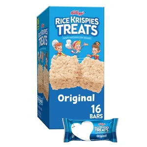 Original Marshmallow Snack Bars – Soft Crispy Treats, 16 Bars Family Box