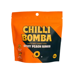 Spicy Peach Rings 4oz - Soft Chamoy Chili Gummy Rings (Gluten Free)