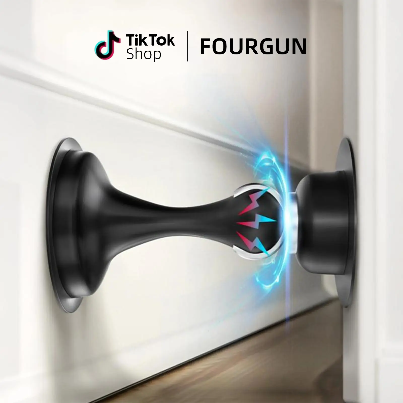 Black Magnetic Door Stoppers 2 Pack, Stainless Steel Door Stops, Wall-Mounted and Floor Mounting Metal Doorstops, Door Holder Keep Door Open