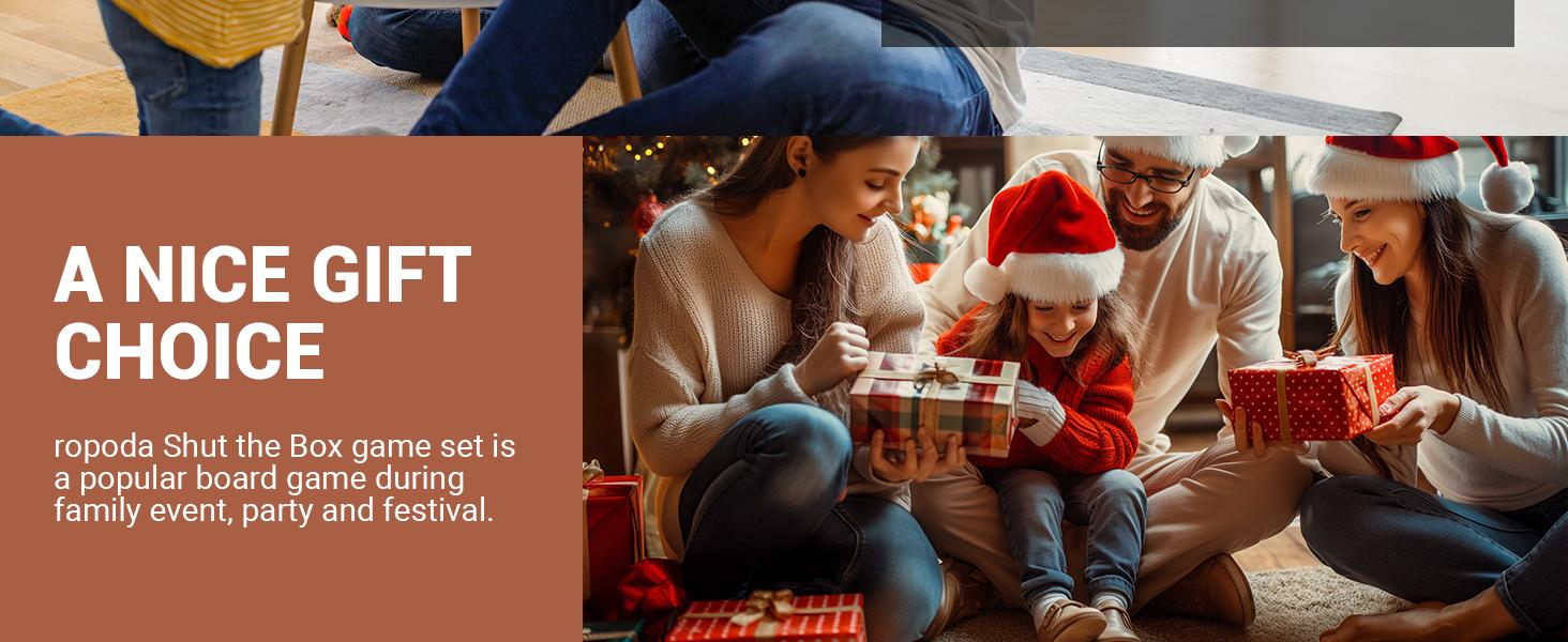 Ropoda Shut The Box Game, Upgraded 1-6 Player Shut The Box for Adult and Kids, Wooden Dice Game -Addition Training, Fun for Family Game Night, Summer Turn Up & Father's Day Deal