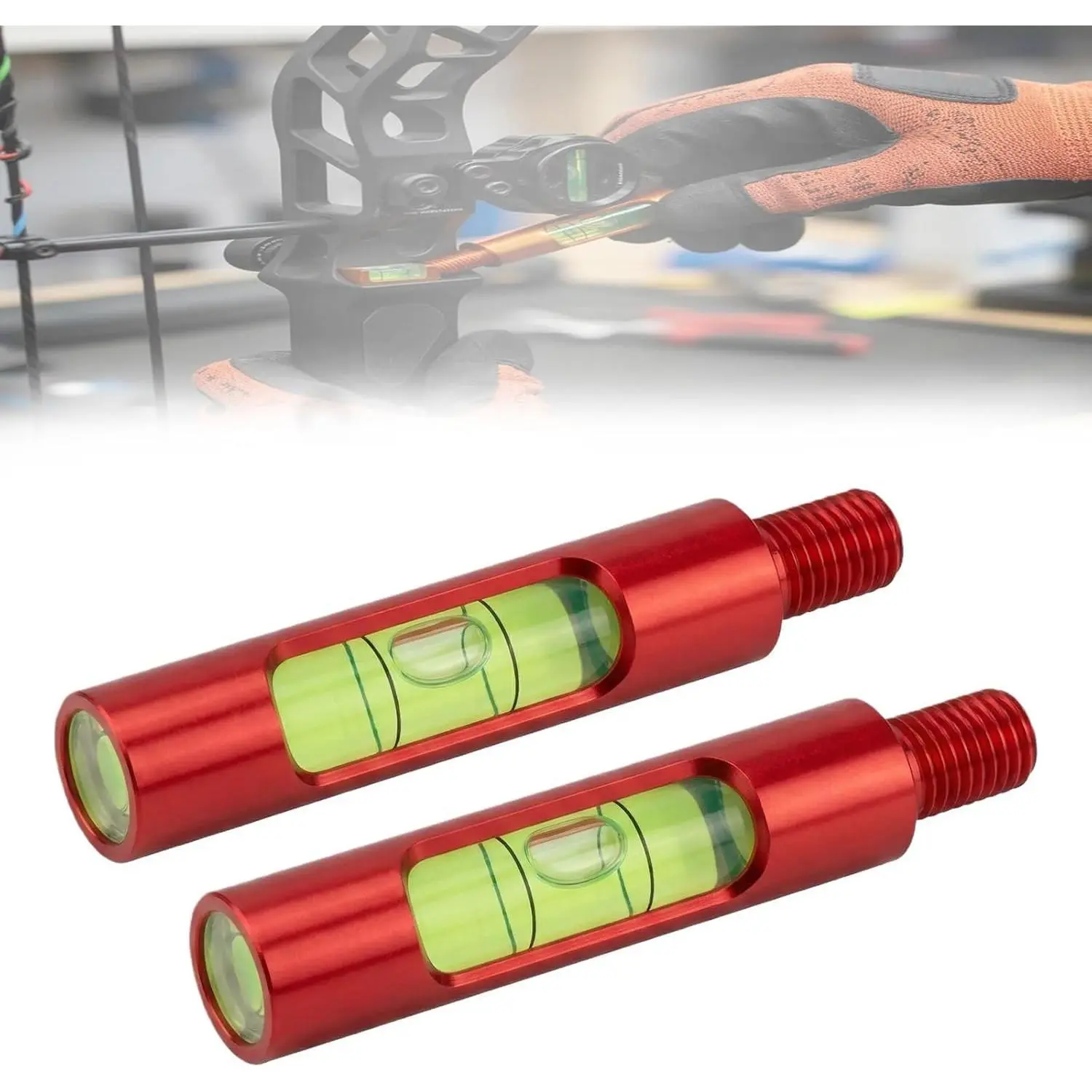 SNTXMY Bow Leveling Kit 2-Pack, Durable Aluminum Bow Level with Lightweight Screw-In Design, Precision Alignment Tool for Accurate Setup, Easy Installation and Consistent Performance Professional Calibration Bore Sight
