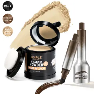 Hairline Powder for Bald Spots, Eyebrows, Beard Line, Light-Blonde Hair Fibers for Thinning Hair Shadow Powder 2 Pack Cosmetic Daily (Light Brown)