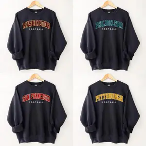 Vintage Black Football Team Sweatshirt - Classic Design for All Fans