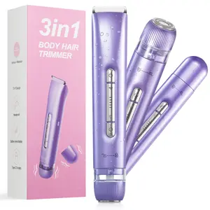 Electric Bikini Trimmer for Women, Rechargeable Stainless Steel Shaver & Massager, IPX7 Waterproof, Painless Hair Removal for Face, Underarms, Legs, Christmas Gift