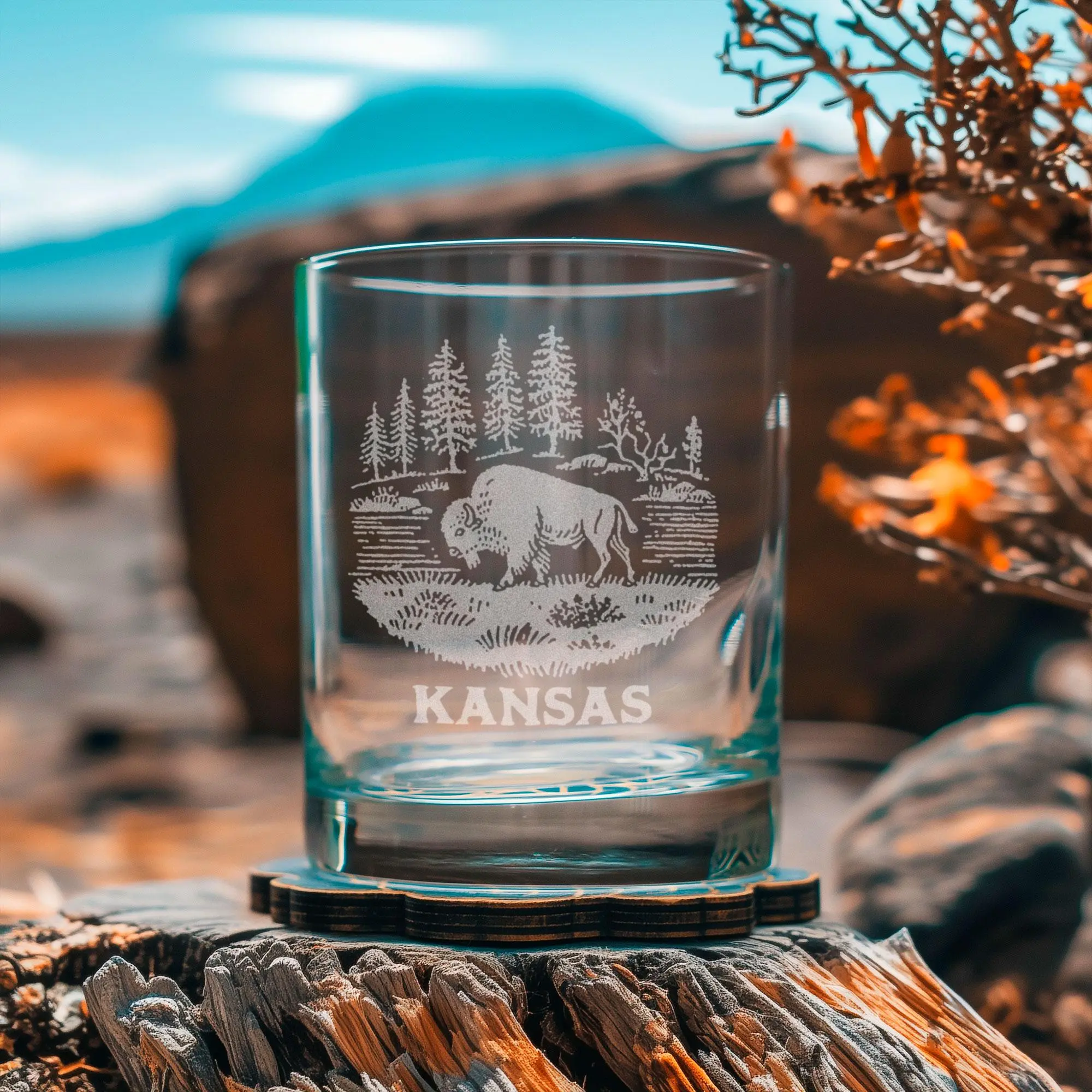 Kansas State American Bison Glasses