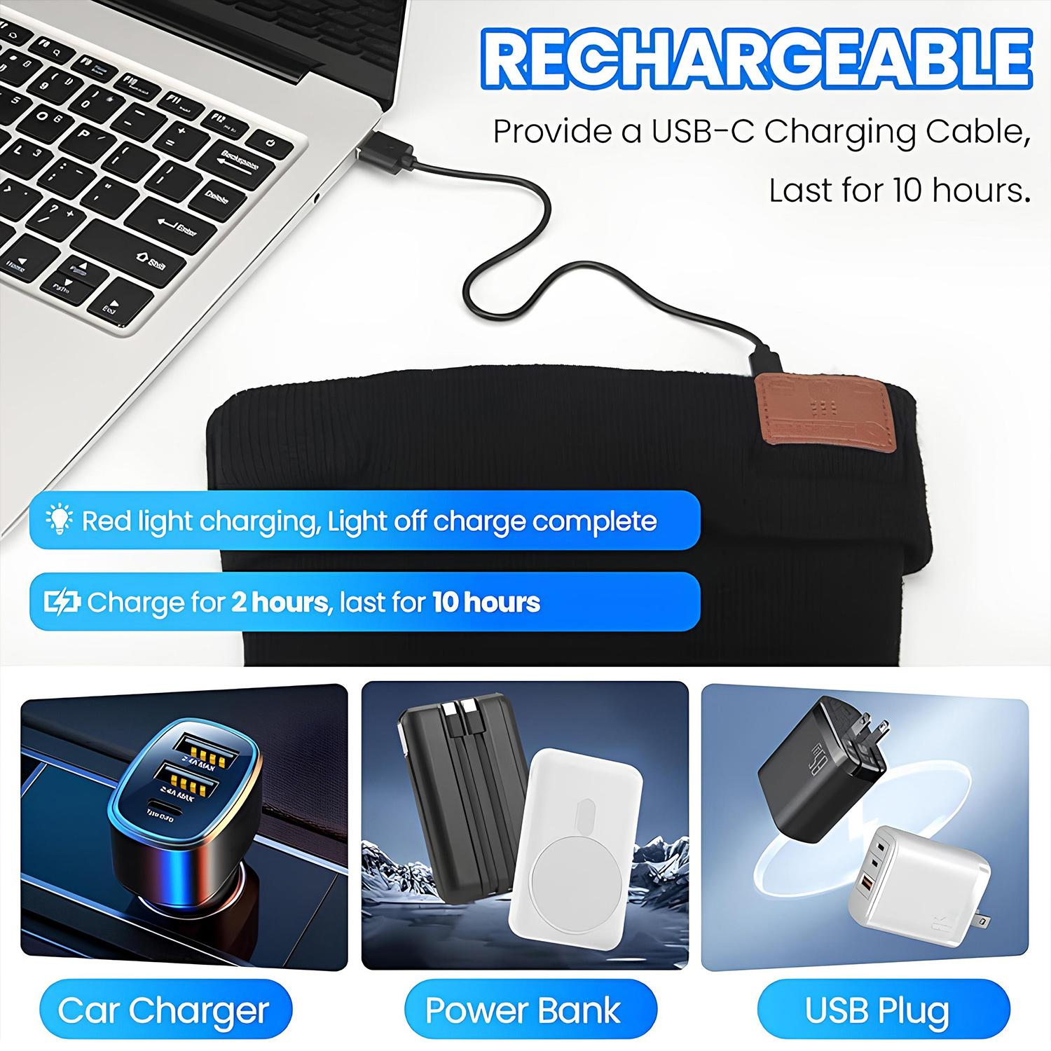 Bluetooth Beanie with a Light, Unisex USB Rechargeable 4 LED Fashlight Hat with Cordless Headphones, Unique Christmas Gifts - Black