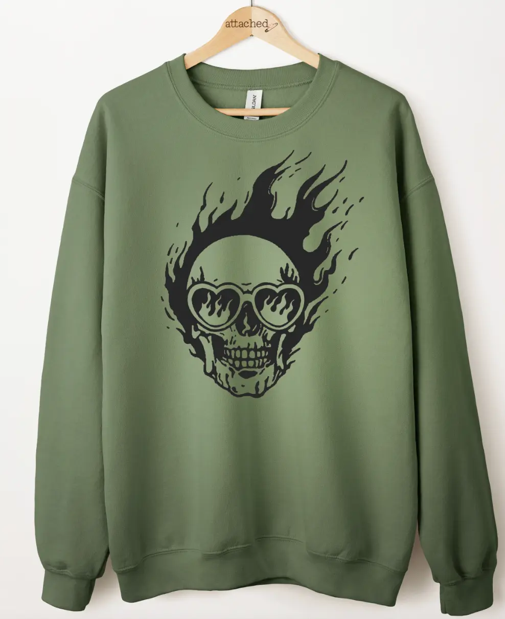 Flame Skull Graphic Top