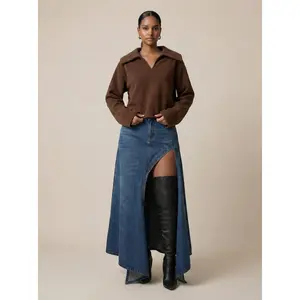 Brown Oversized cropped sweater