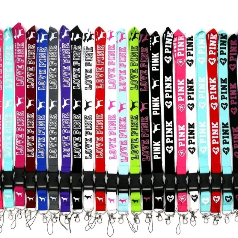 pink lanyard with swivel clasp