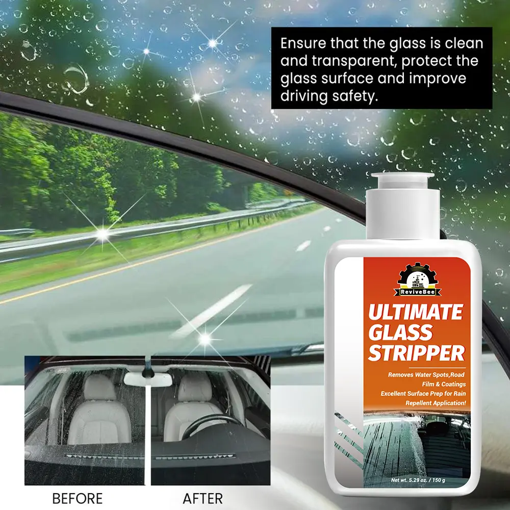 Automotive Emulsion-Type Glass Cleaning Paste - Easy-Apply Oil Removal, Water Spot Fixer, Watermark Remover for Car Windshields, Mirrors, Side Windows