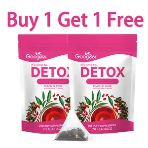 (Buy 1 Get 1 Free )Detox Tea 28 Tea Bags Peach Flavor with Natural Flavors for Gut Digestive Immune Support Healthcare Fitness- Edible, Dietary