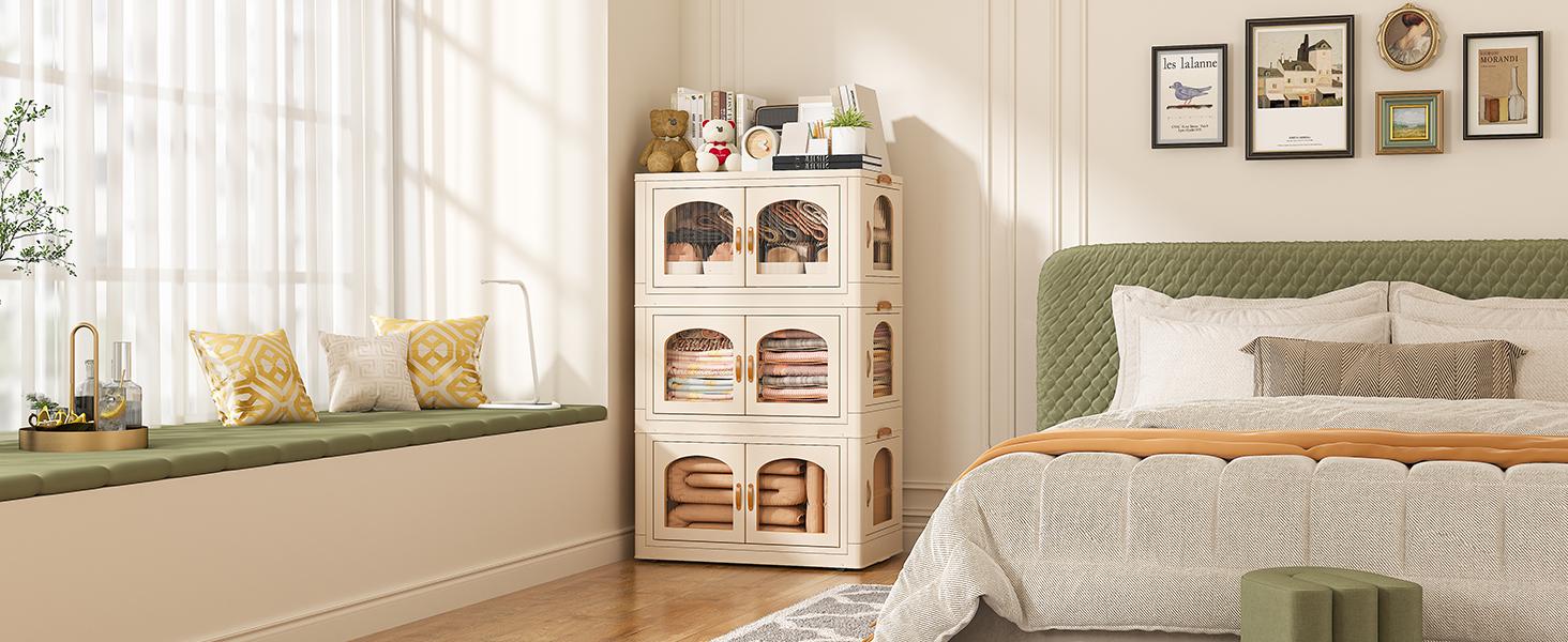 【Deal】RaybeeFurniture 1/2/3 Plastic Storage Bin with A Lid, Stackable Storage Containers with Wheels, Foldable Storage Boxes, Closet Organizers for Living Room,Office,Dorm,Kitchen 【Deal】RaybeeFurniture 1/2/3 Plastic Storage Bin with A Lid, Stackable Storage Containers with Wheels, Foldable Storage Boxes, Closet Organizers for Living Room,Office,Dorm,Kitchen