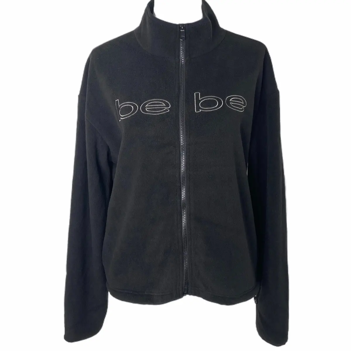 Bebe Sport Women’s Polartec Fleece  Jacket Black Full Zip High Neck Lightweight