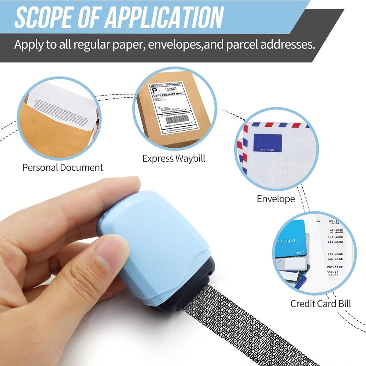 [Free!!ship] BMTWE Identity Protection Roller Stamps Protection Theft Roller Stamp Wide-Format Privacy Protection Roller Stamp for ID Account Data Address Security