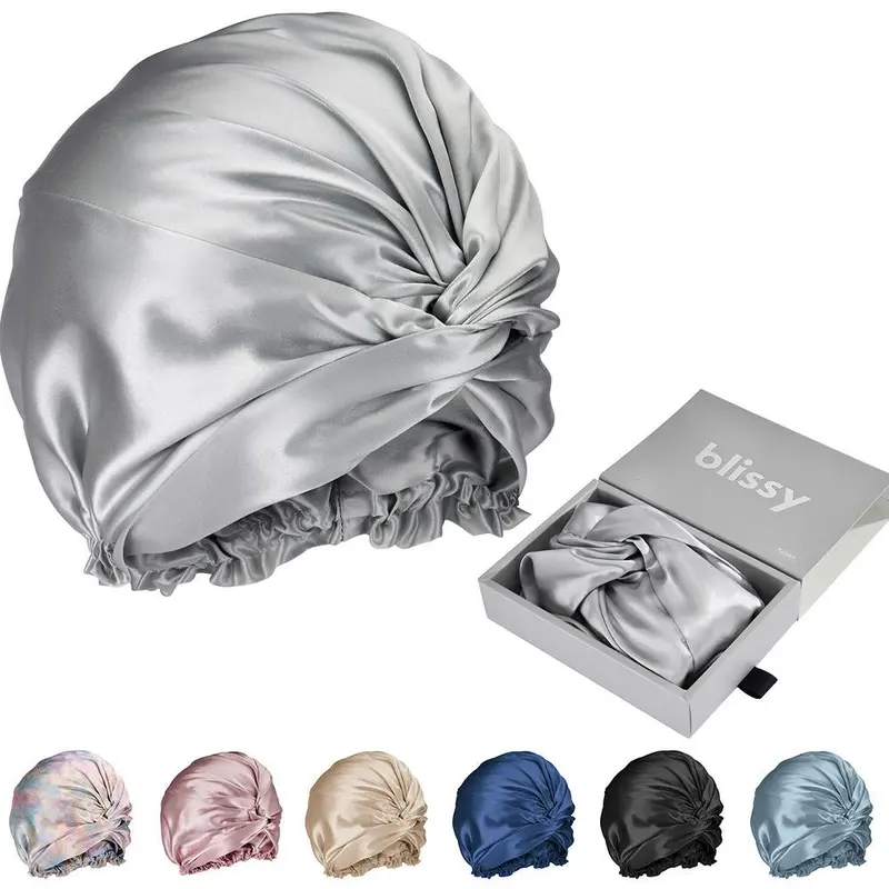 Blissy Silk Bonnet – 100% Mulberry Silk – Anti-Frizz Hair Protection – Extends Blowouts