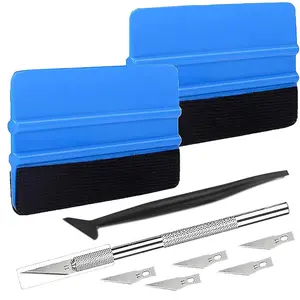 Vinyl Wrap Tool Window Tint Kit,Vehicle Tinting Tools,Easy to Apply Glass & Window Film Application Kit, Car Glass Protective Film Wrapping Installation Tool Set,Includes Felt Squeegee, Detachable Knife & Extra Blade